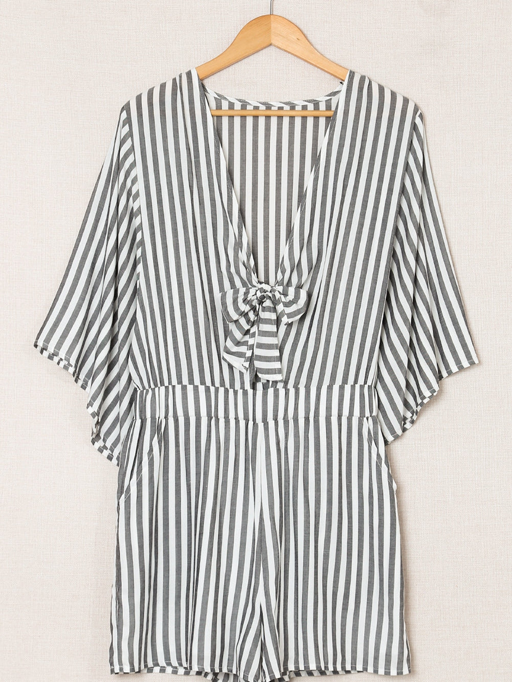 Check Print Buttons Lace-Up Shirt Dress - Image 14