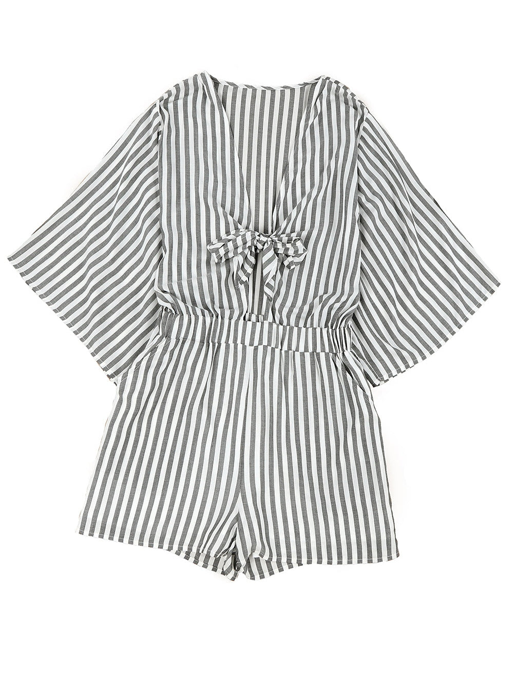 Check Print Buttons Lace-Up Shirt Dress - Image 23