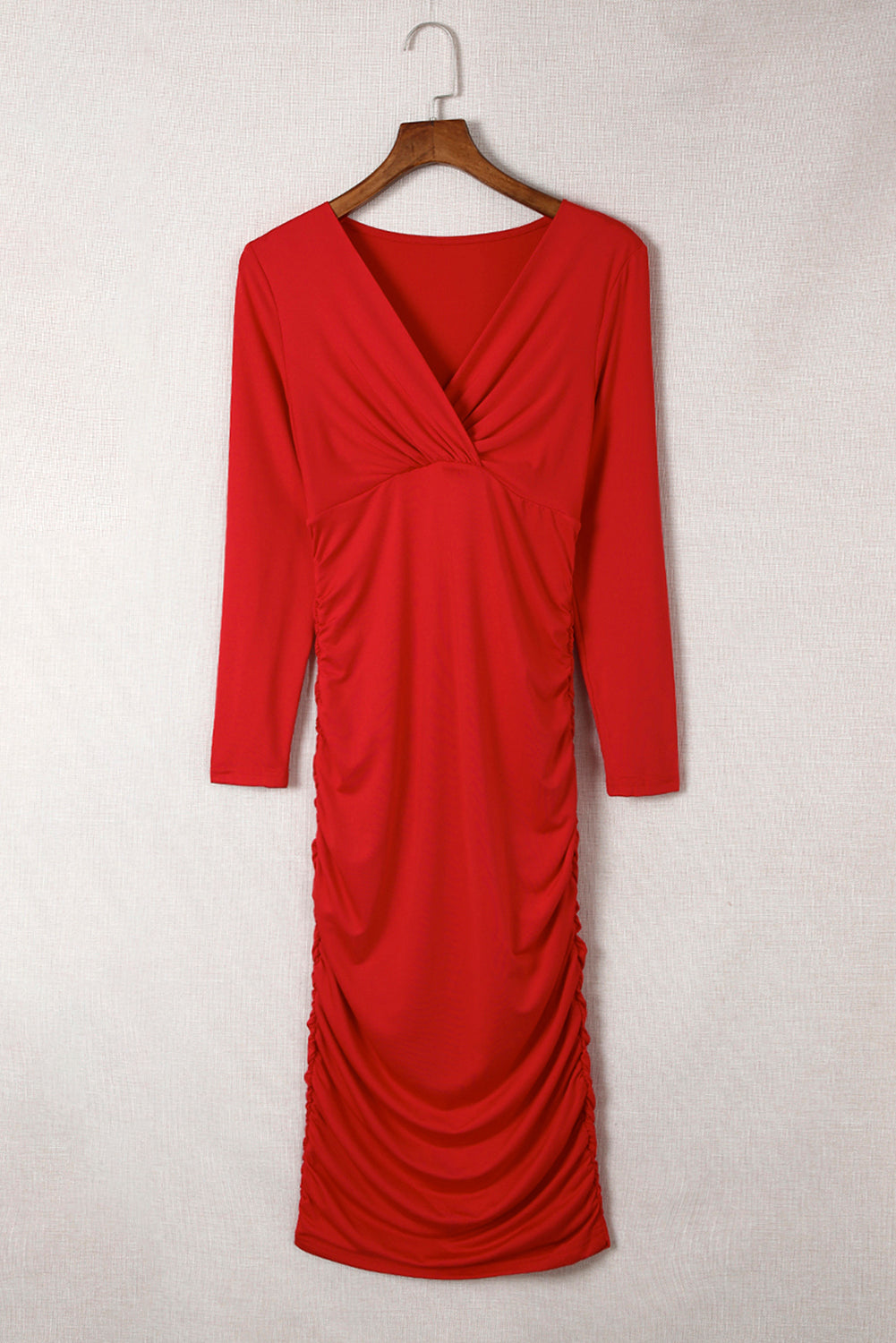 Fashion Solid Square Neck Long Sleeve Bodycon Dress - Image 22