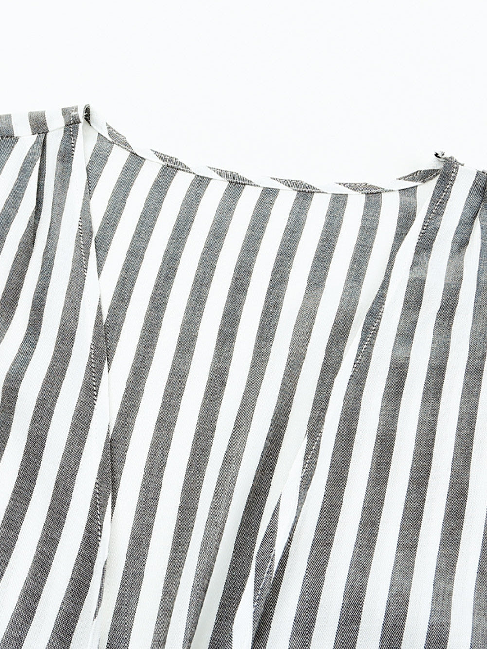 Check Print Buttons Lace-Up Shirt Dress - Image 16
