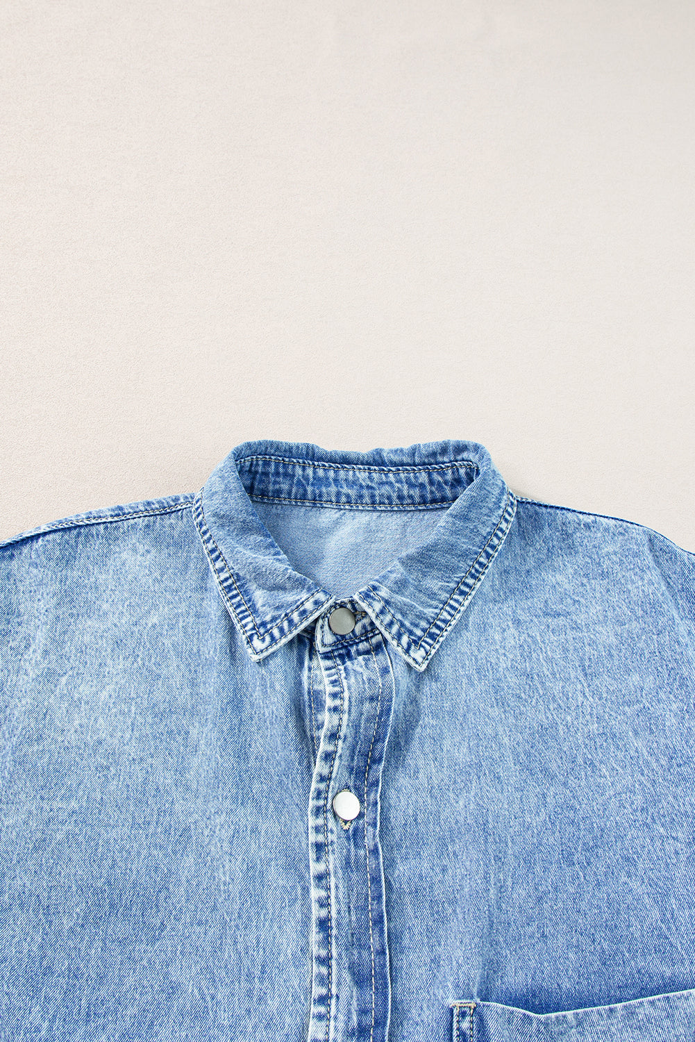 Denim Shirt Dress with Button Pockets - Image 21