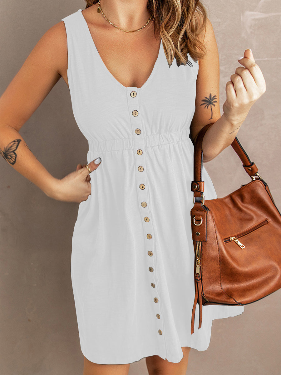 Sexy Pure Color Strapless Waist Sleeveless Mini Dress - Image 13