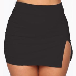 Sexy Solid Color Slit Mini Dress