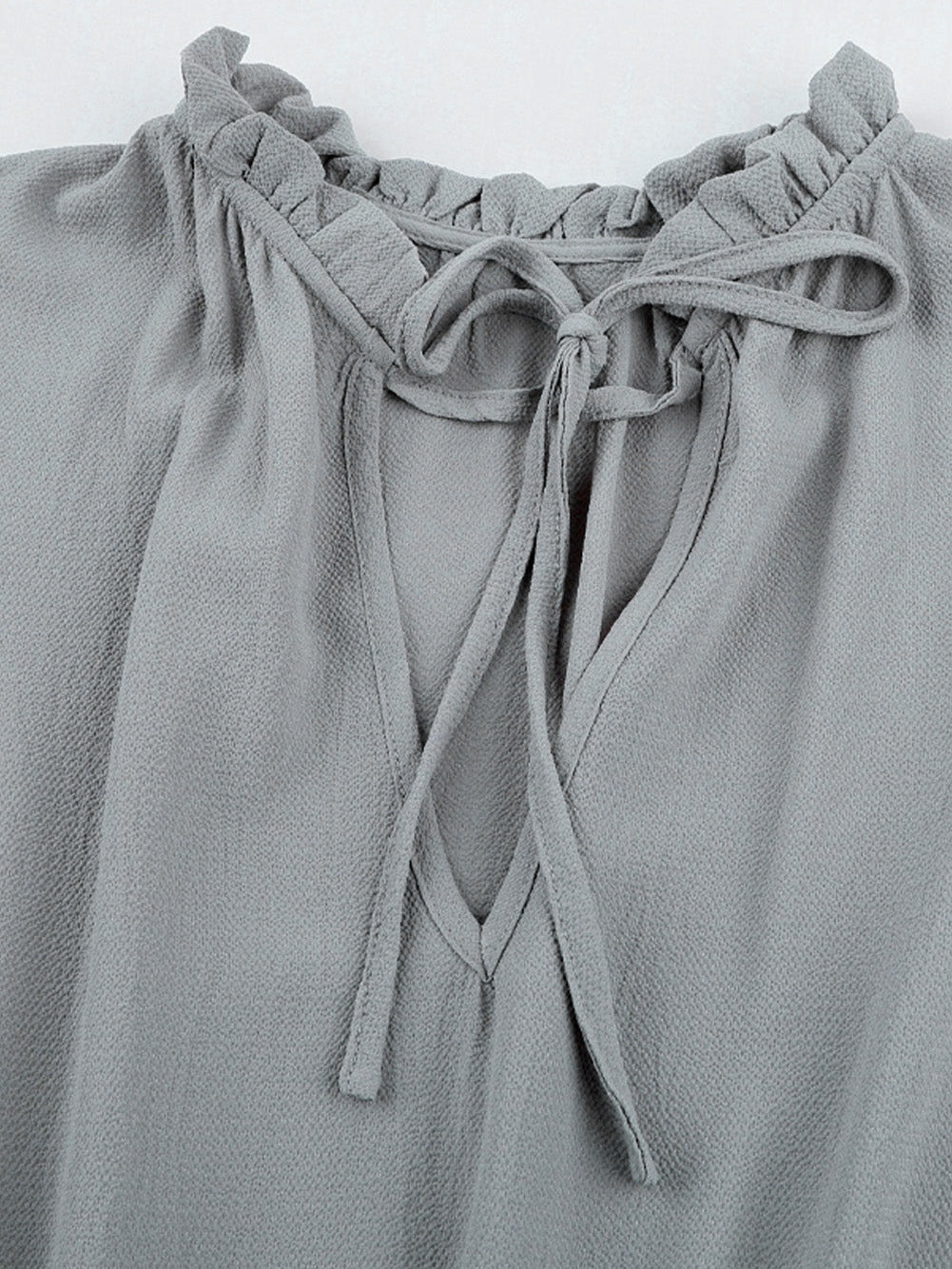 Stylish Pleated V-Neck Dress with Belt and Short Sleeves - Image 15