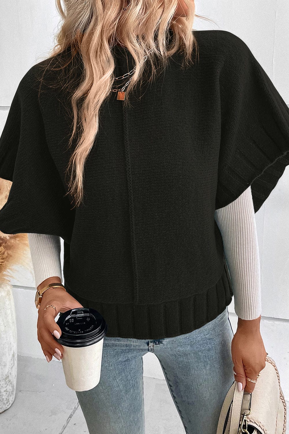 Cozy Cable Knit Long Sleeve Crew Neck Sweater Mini Dress - Image 19