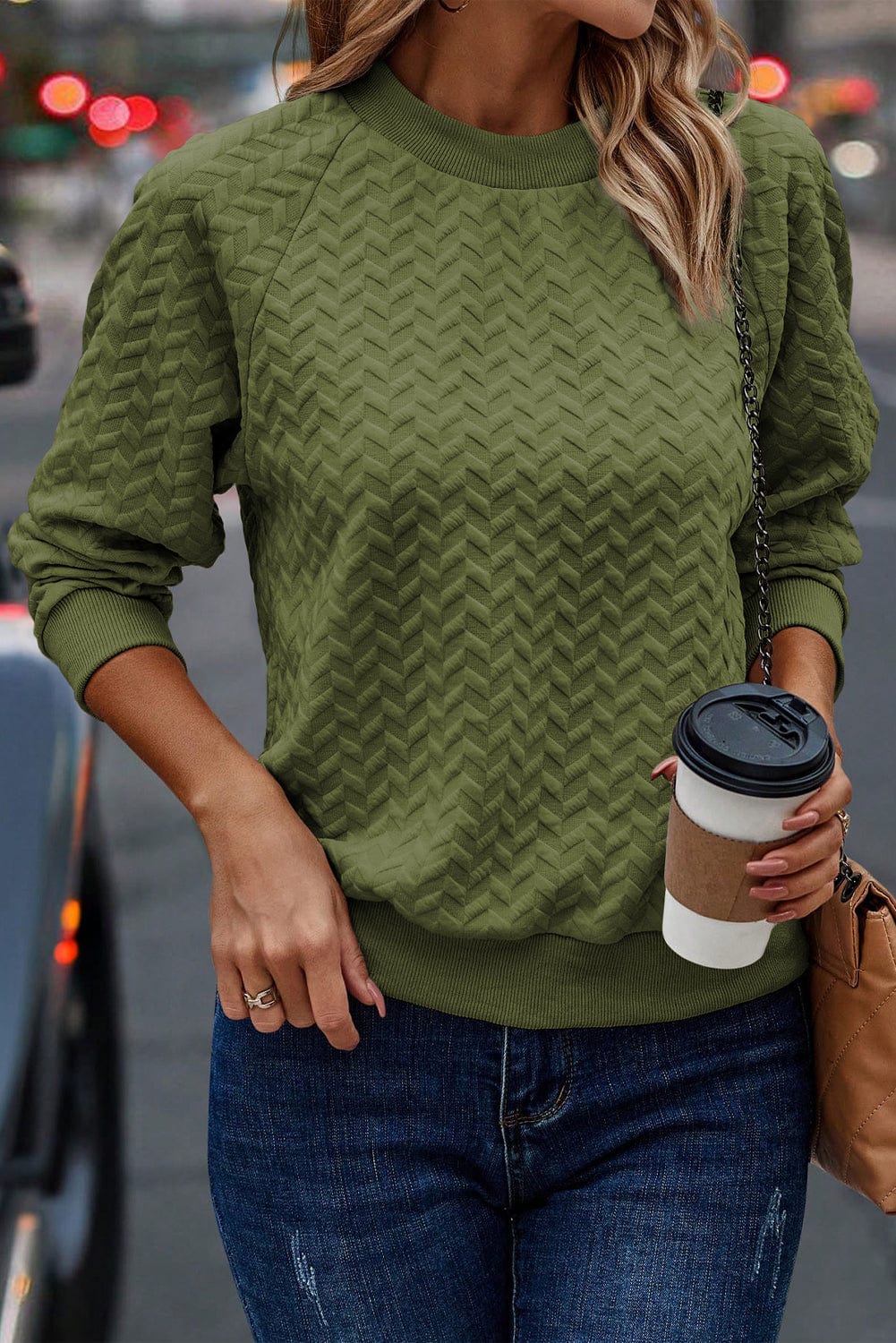 Cozy Cable Knit Long Sleeve Crew Neck Sweater Mini Dress - Image 4