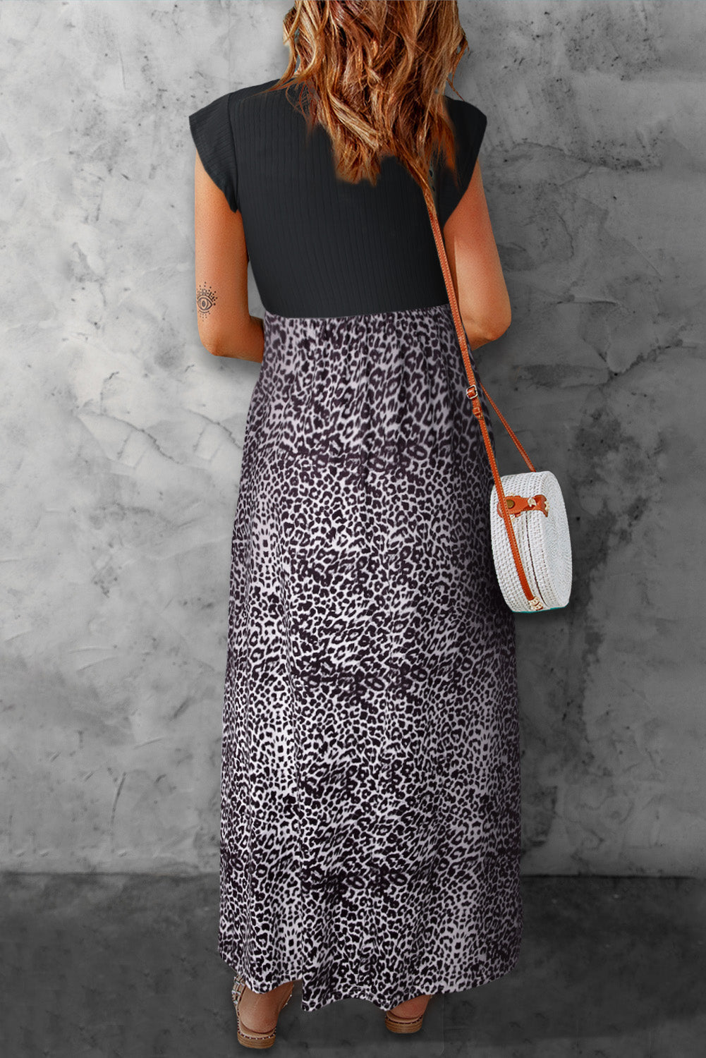 Leopard Print Sling Neck Sleeveless Dress - Image 10