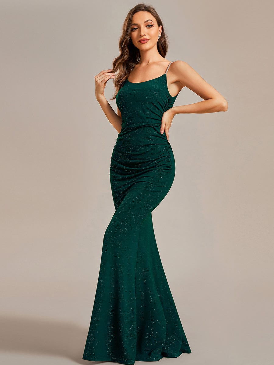 Elegant Mermaid Evening Gowns with Spaghetti Straps - Image 11