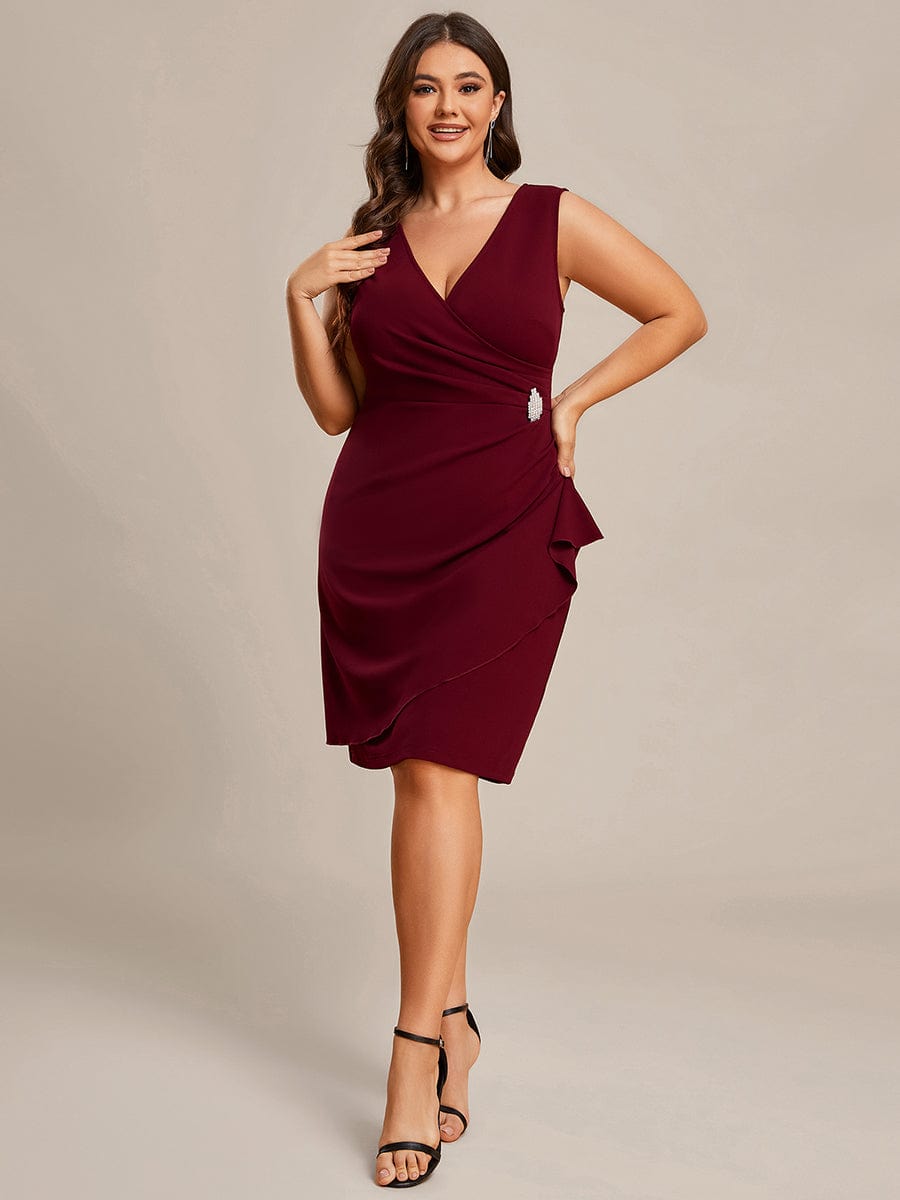 Elegant Plus-Size Sleeveless Pleated Evening Gown