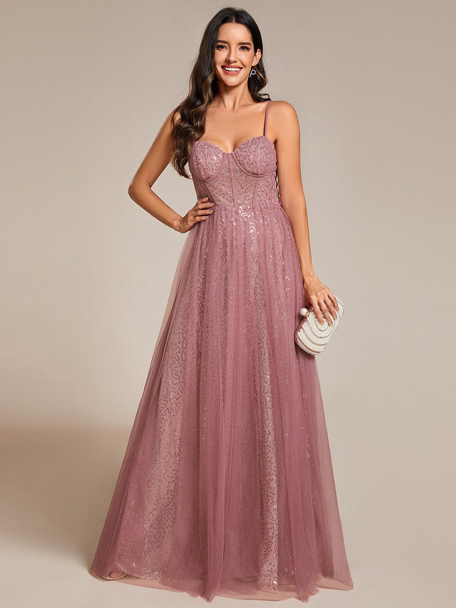 Enchanting Sequin Adorned High-Waisted Evening Gown - Image 16