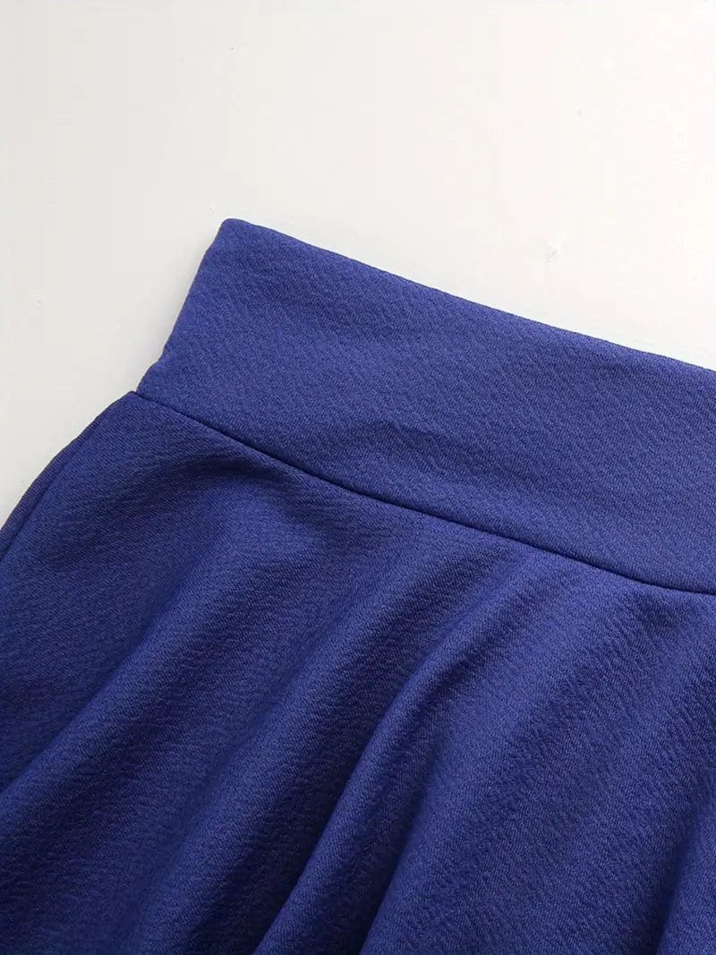 Chic Pleated Skater Skirt Mini Dress with High Waist - Image 17