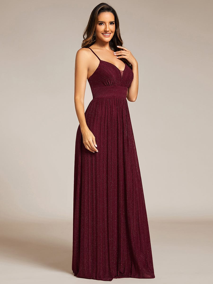 Shimmering Sleeveless Cross Back Evening Gown for Wholesale Buyers - Image 8