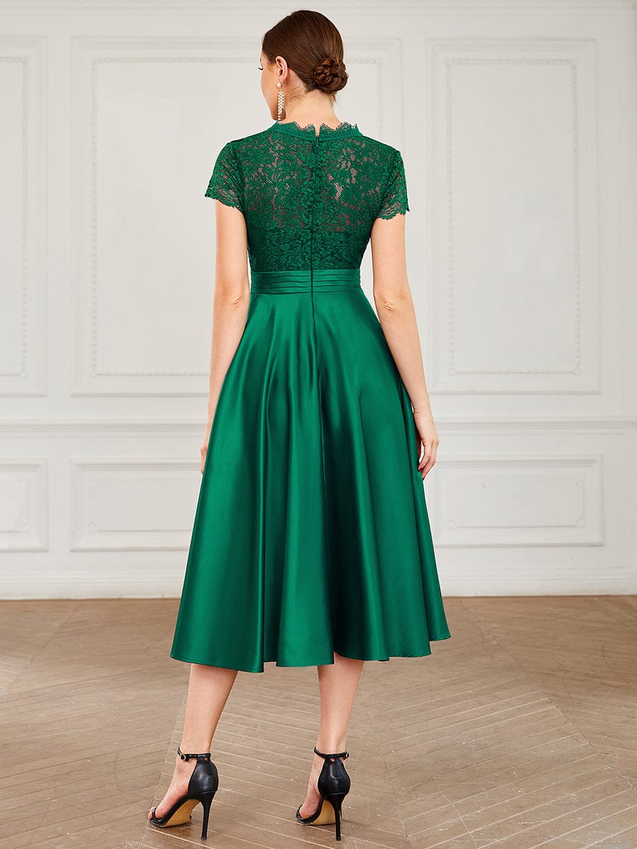 Short Sleeve Knee-Length Evening Dress for Women - Image 19
