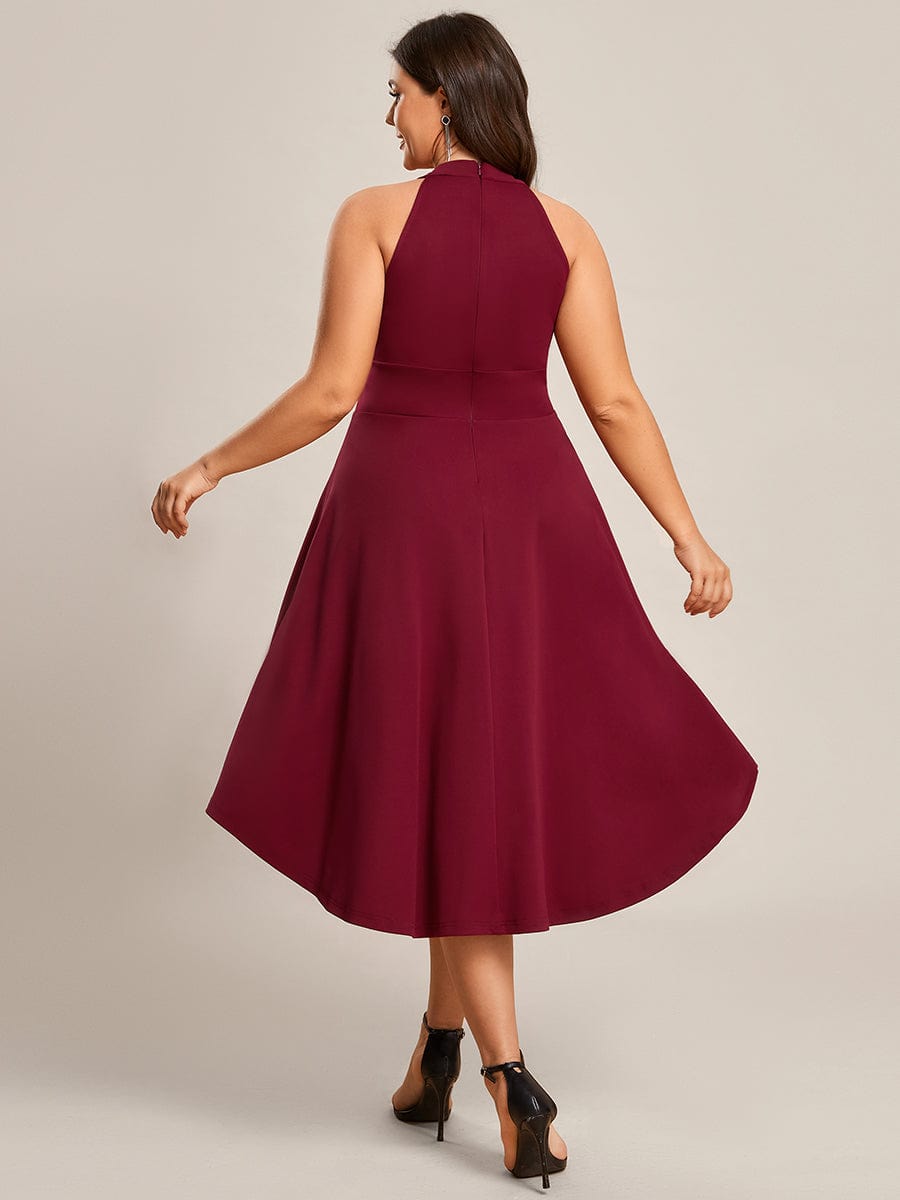 Sleeveless Halter Midi Dress for Cocktail Events - Image 8