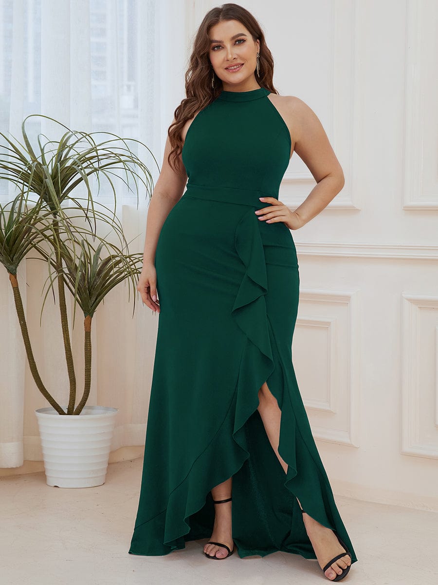 Sleeveless Halter Neck Pencil Evening Gowns - Image 24