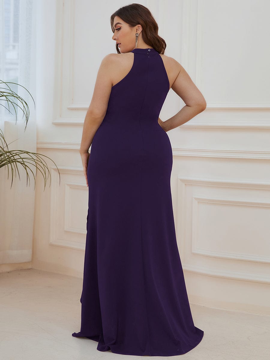 Sleeveless Halter Neck Pencil Evening Gowns - Image 31