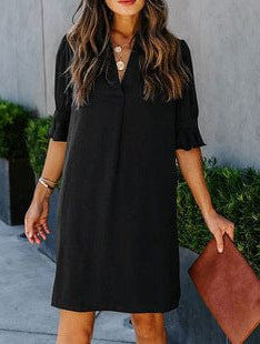 Square Neck Lantern Sleeve Tie Backless Ruffle A-Line Casual Mini Dress - Image 30