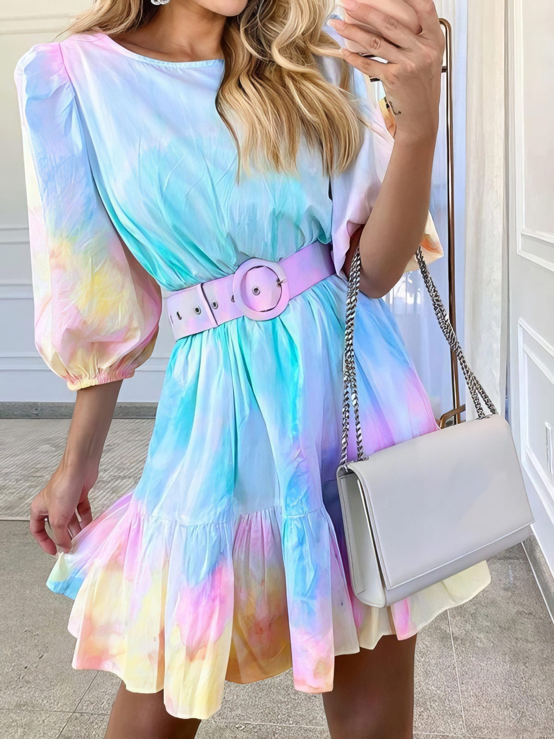 Tie-dye Ruffled Hem Dress - Image 2