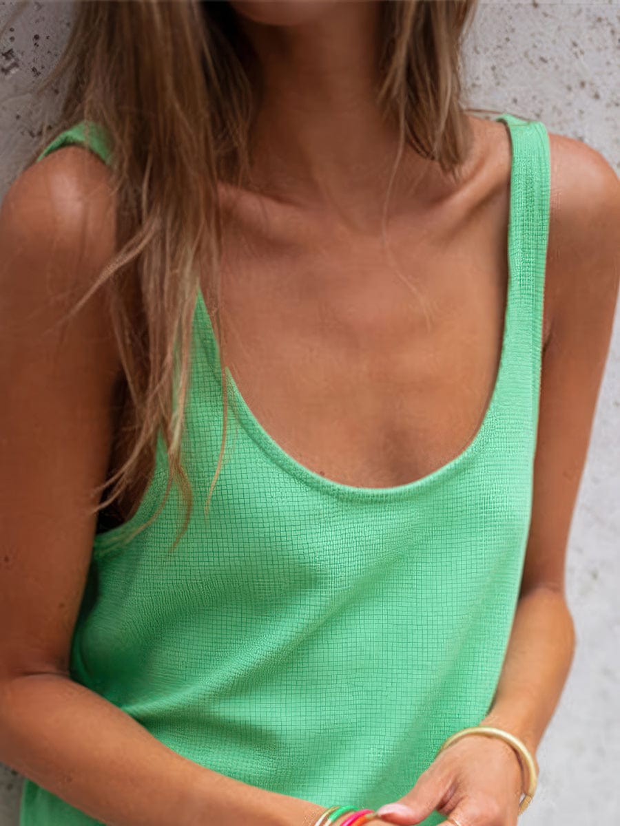 Versatile Solid Color Casual Mini Dress - Image 4