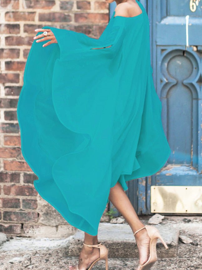 Women's Dresses Chiffon Off Shoulder Irregular Dress - Image 5